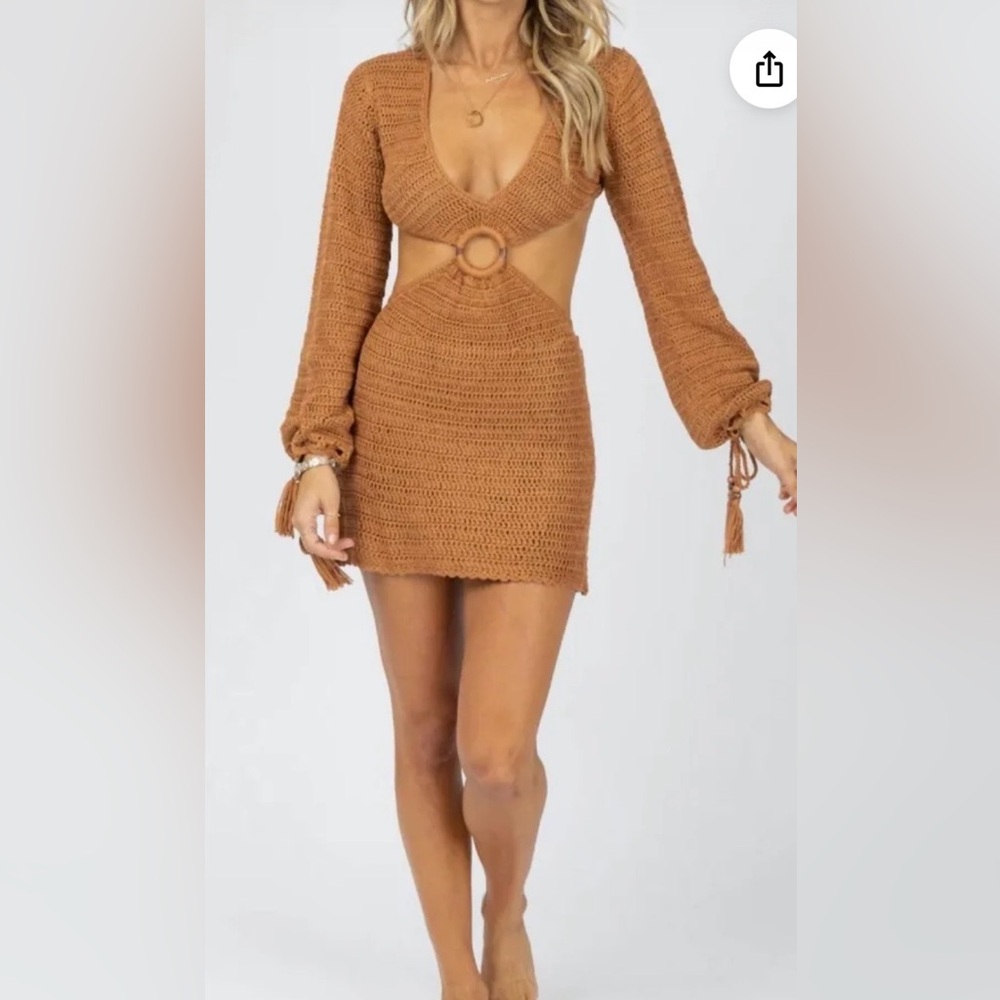Knit long sleeve o-ring cover up